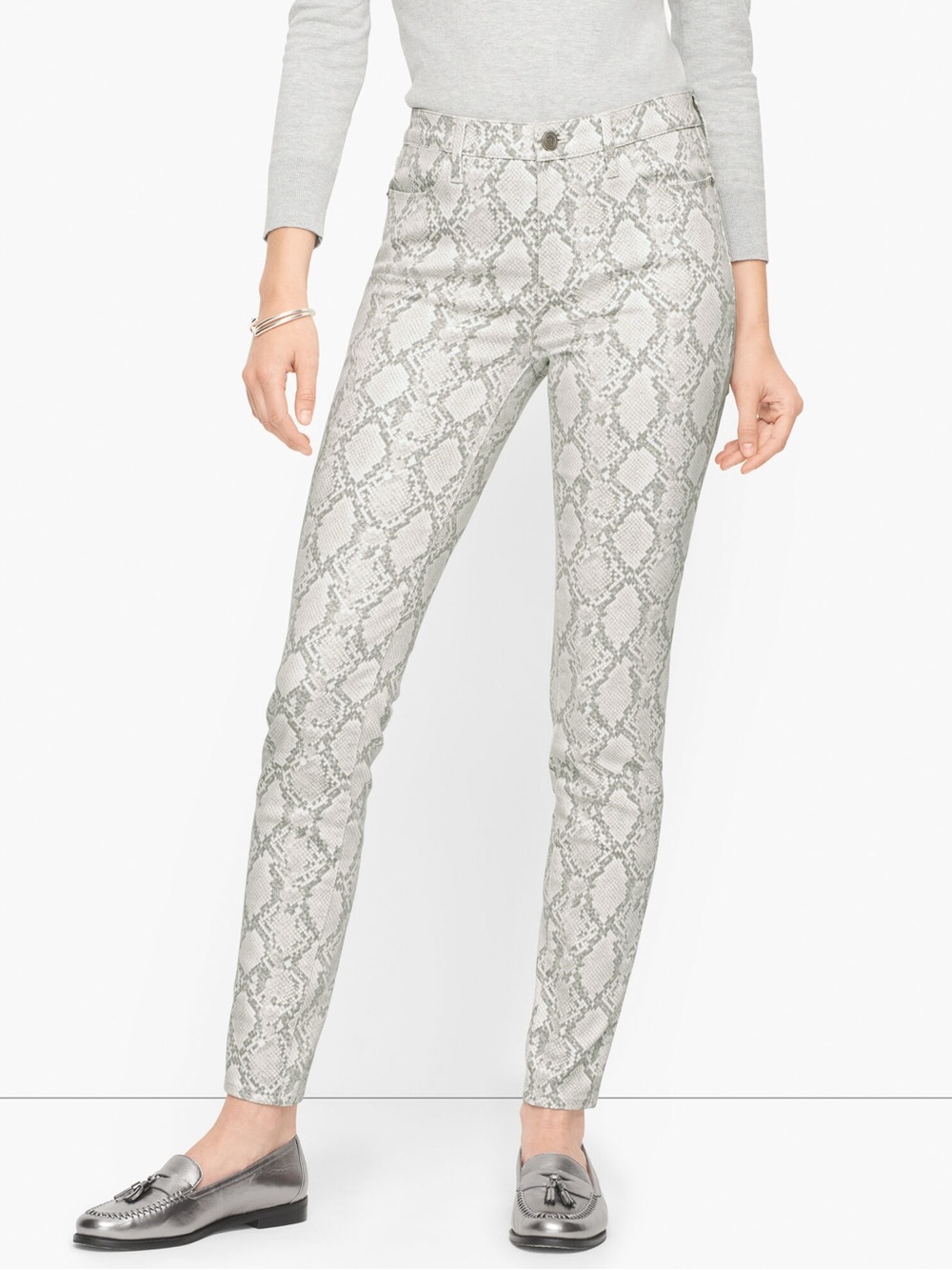 NWT Talbots Snakeskin Tonal Animal Skinny Jeggings Size 18W Petite